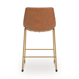 Close-up of barstool goldtone metal frame