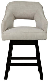 Tallenger Linen Brown Bar Stool front close-up
