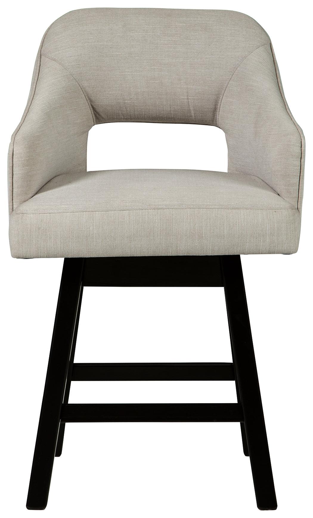 Tallenger Linen Brown Bar Stool front close-up