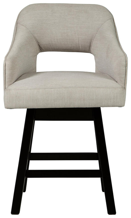 Tallenger Linen Brown Bar Stool front close-up