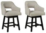 Tallenger Linen/Brown 2-Piece Bar Stool