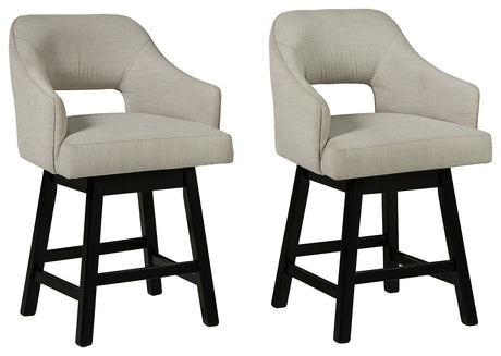 Tallenger bar stool side angle showing swivel and upholstery detail