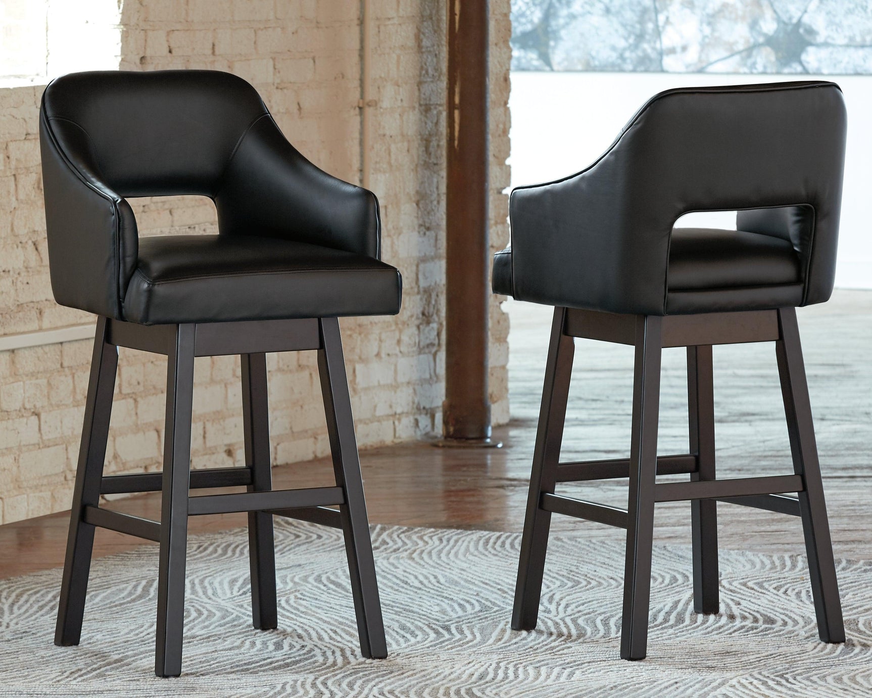Tallenger bar stool close-up of seat and back upholstery