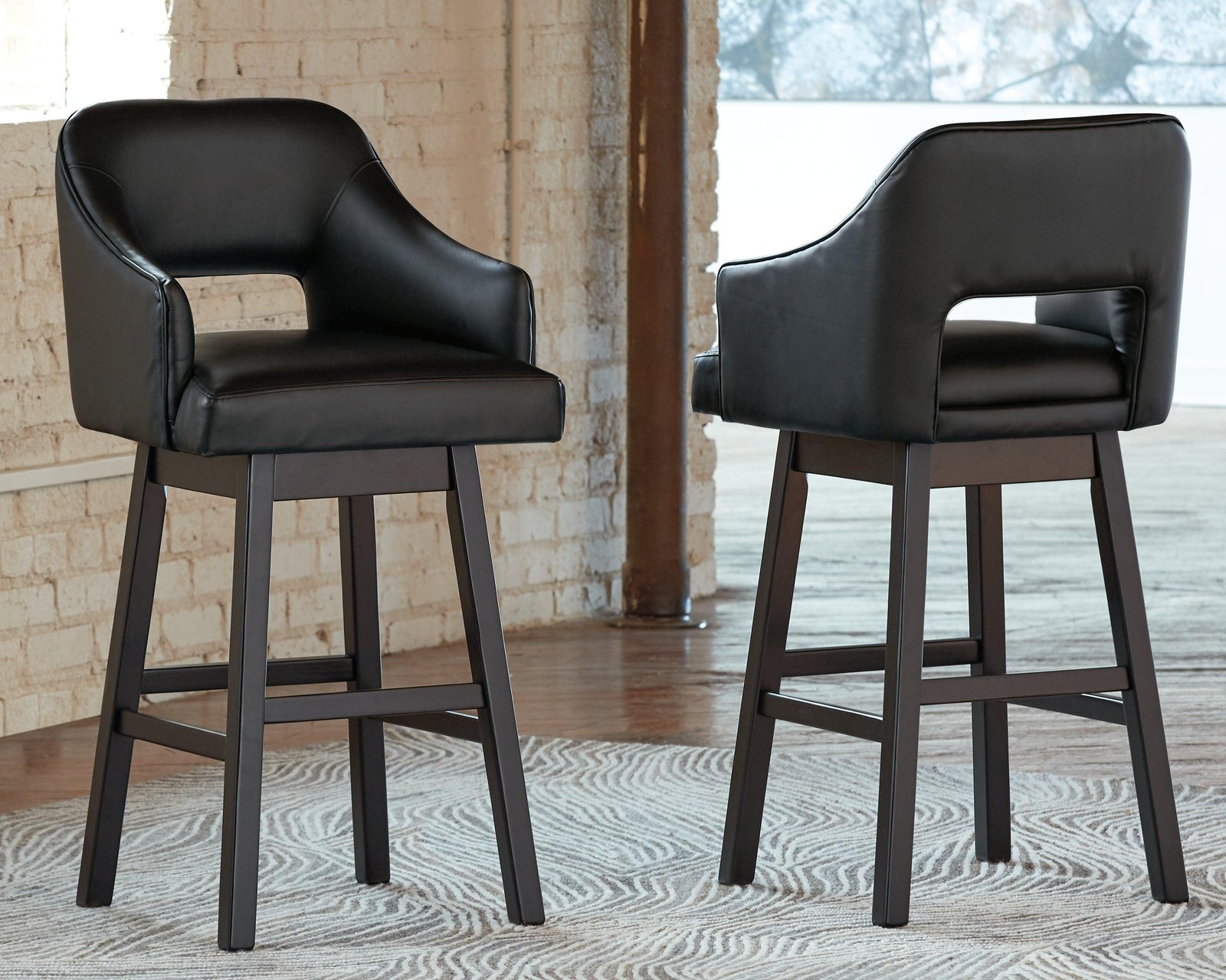 Tallenger Black/dark Brown Bar Height Bar Stool - Ella Furniture