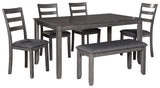 Rectangular Bridson dining table with charcoal gray tapered legs