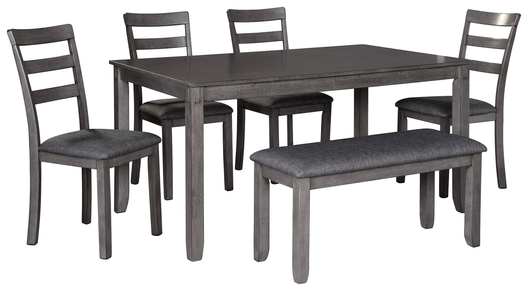 Rectangular Bridson dining table with charcoal gray tapered legs