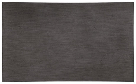 Top view of Bridson gray dining table surface