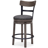 Caitbrook Gray Counter Height Bar Stool side detailed view