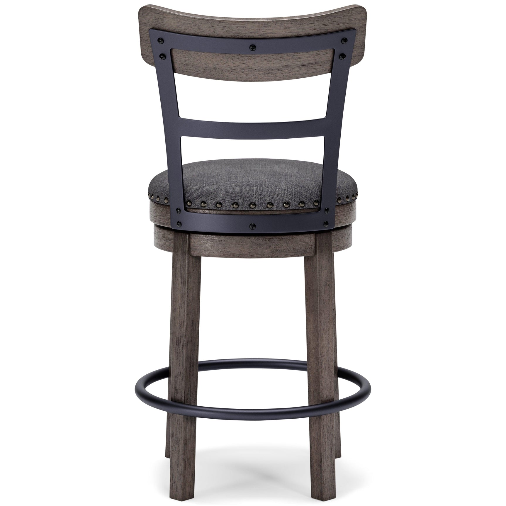 Caitbrook Gray Counter Height Bar Stool wooden legs detail