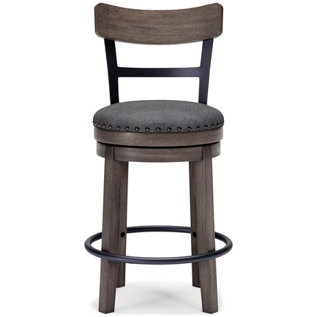 Caitbrook Gray Counter Height Bar Stool fully assembled