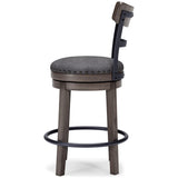 Caitbrook Gray Counter Height Bar Stool footrest detail