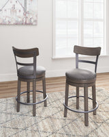 Caitbrook Gray Counter Height Bar Stool top seat view