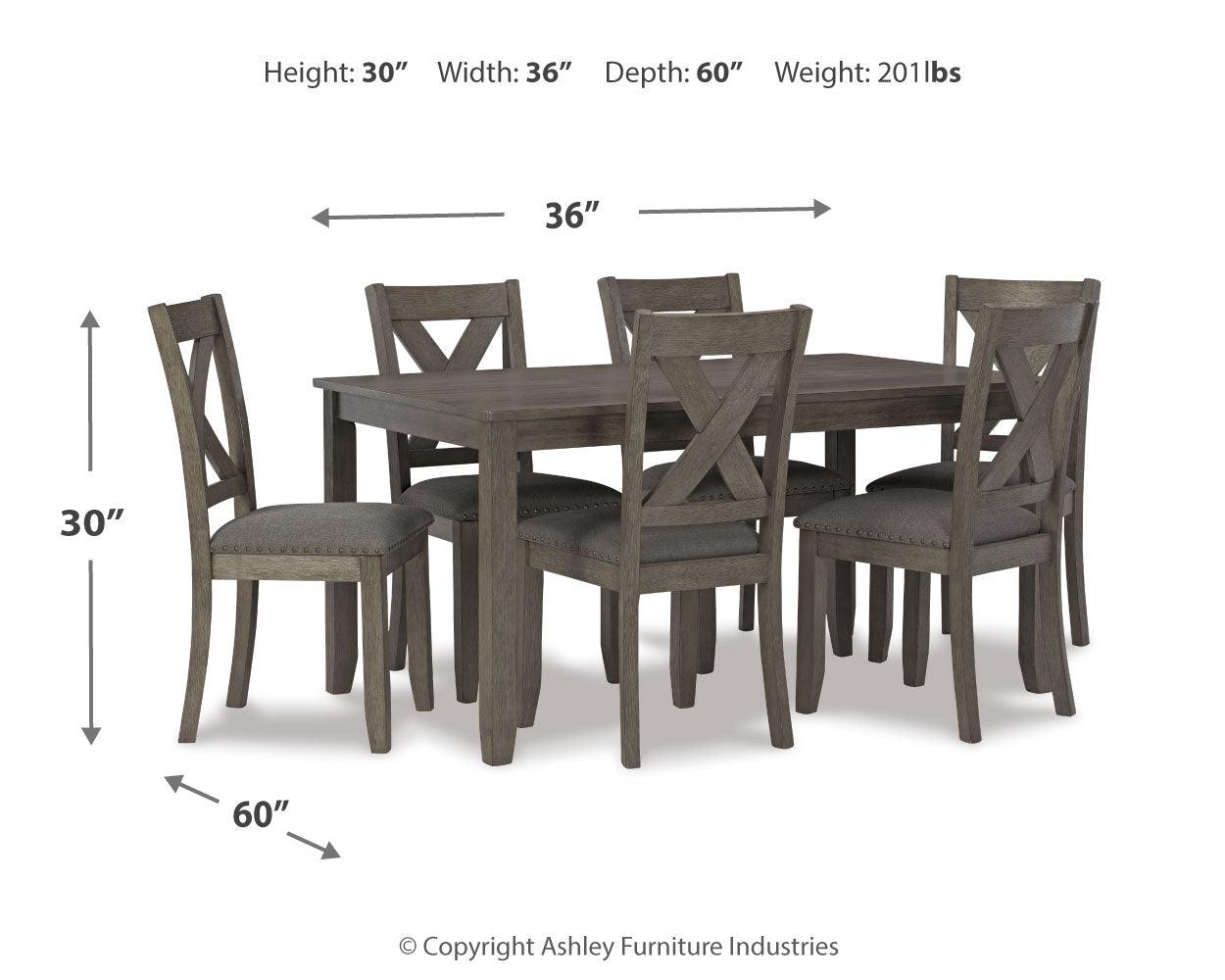 Caitbrook Gray Dining Table And Chairs (Set Of 7) - Ella Furniture