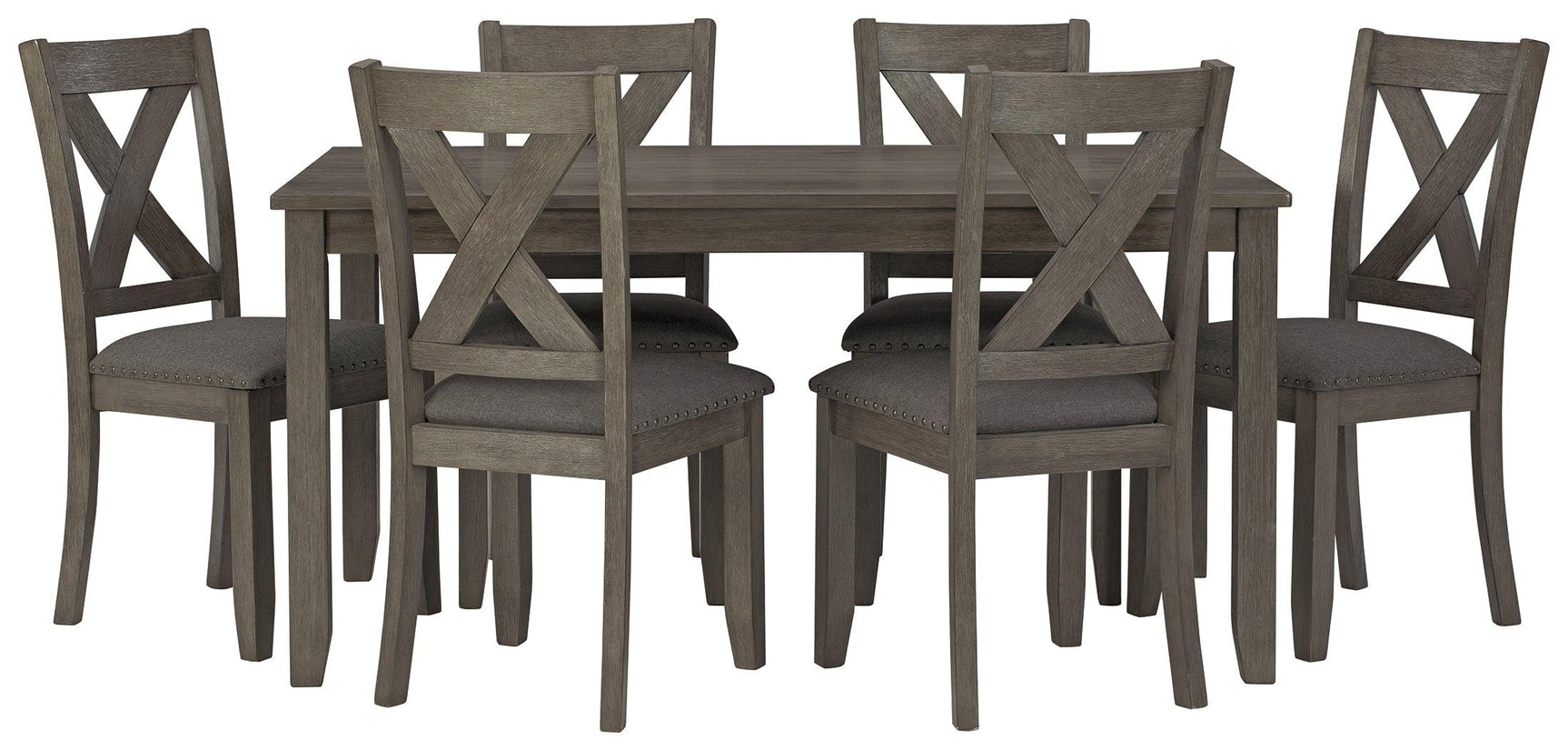 Caitbrook Gray Dining Table And Chairs (Set Of 7) - Ella Furniture