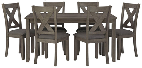Caitbrook Gray Dining Table head-on view