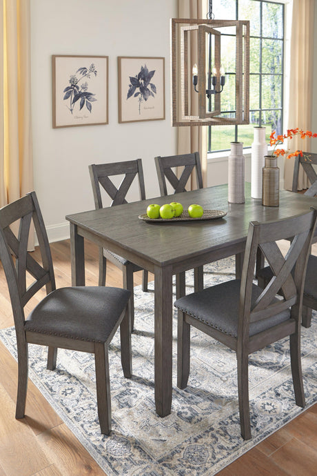Dining room mood, vertical view of Caitbrook set