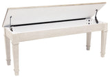 Close-up of Skempton bench storage interior