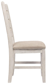 Skempton dining chair angled view highlighting upholstery