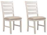 Skempton dining chair showing cushioned seat and ladderback
