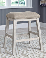 Skempton Bar Stool front angle with distressed finish