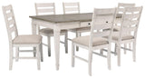 Rectangular Skempton dining table with plank-effect top