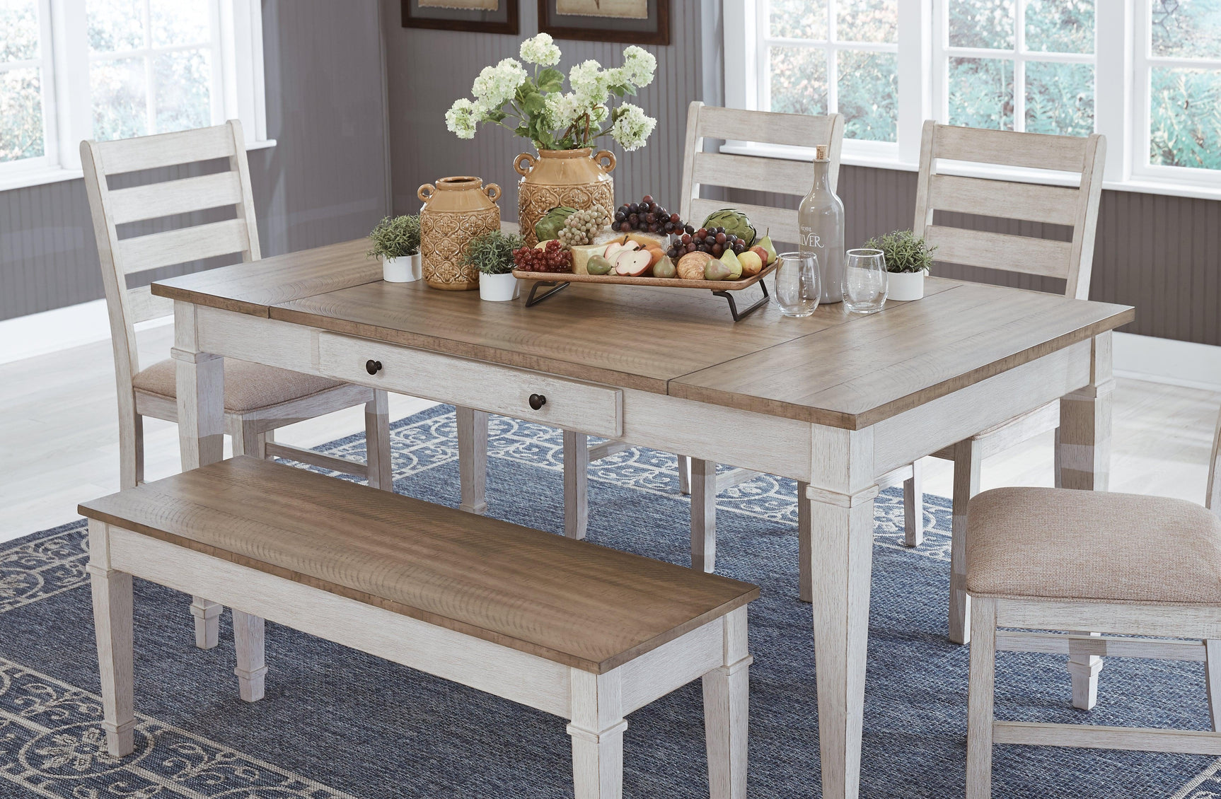 Full room setting with Skempton dining table