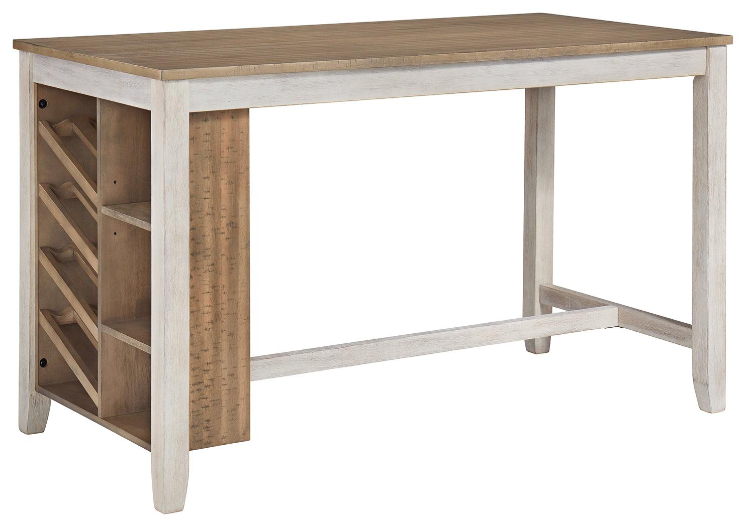 Skempton dining table side view showing trestle base