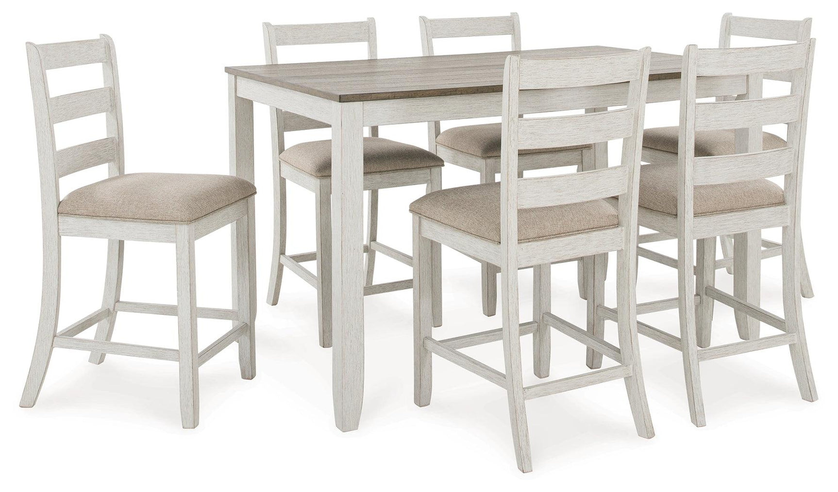 Skempton dining table angled view showing rustic finish and wood grain top