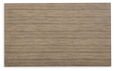 Close-up of table top texture and brown finish