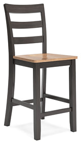 Gesthaven barstool angled side view showing dark brown accents