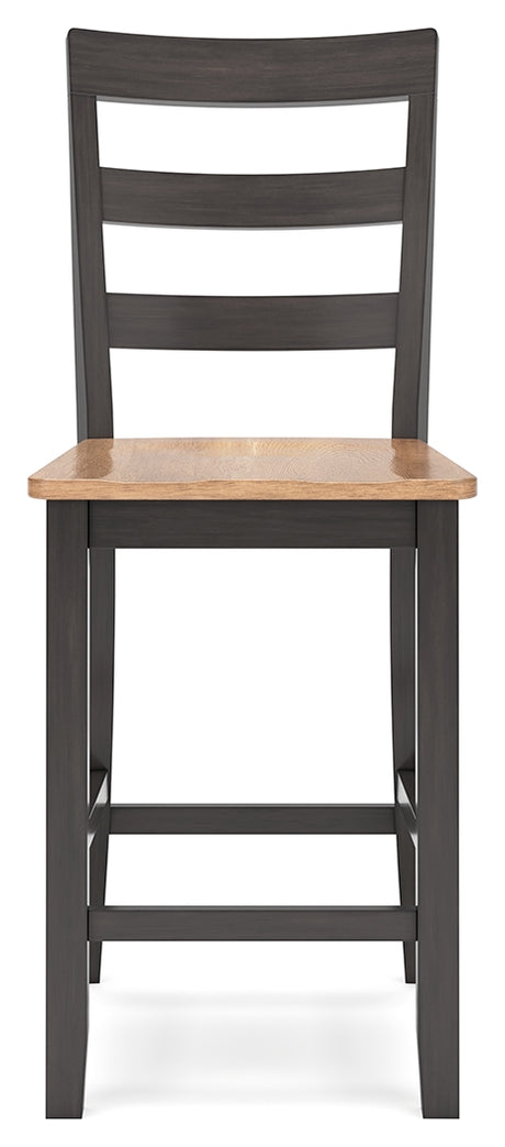 Counter height table and barstools in casual kitchen setting