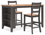 Dining table side angle showing table top and leg