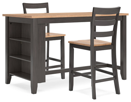 Dining table side angle showing table top and leg