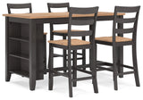 Close-up angle of Gesthaven table corner showing natural wood and brown finish