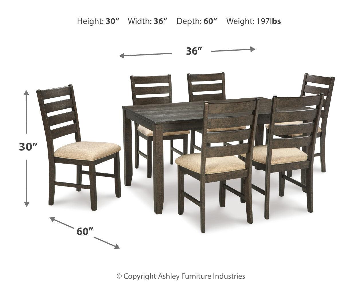 Rokane dining table dimensions diagram
