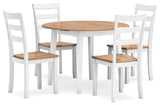 Gesthaven Natural/White Dining Set angled view