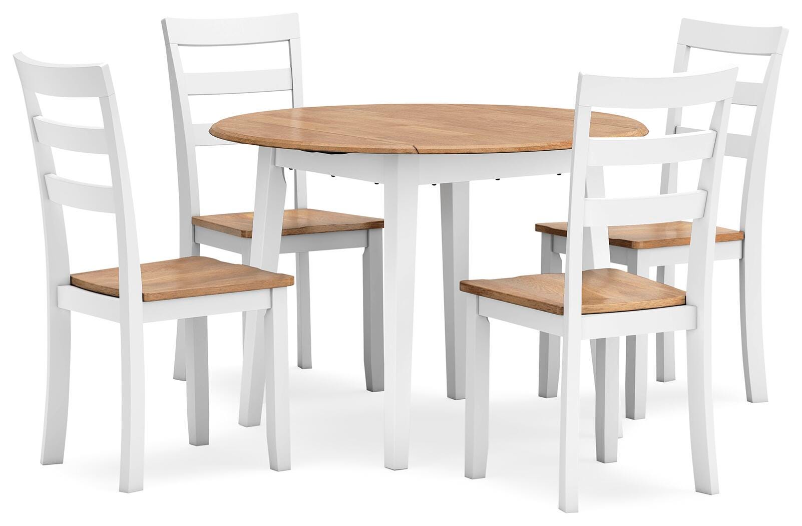 Gesthaven Natural/White Dining Set angled view