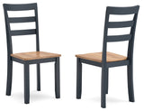 Side angle of Gesthaven Natural Blue Dining Chair showing wood frame and seat