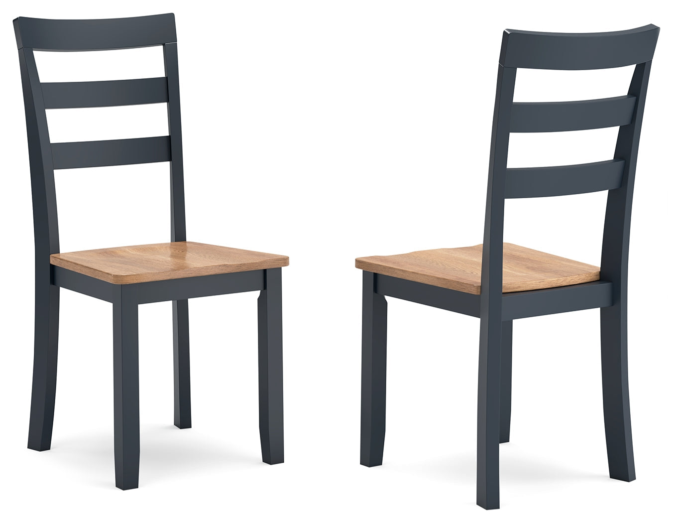 Side angle of Gesthaven Natural Blue Dining Chair showing wood frame and seat