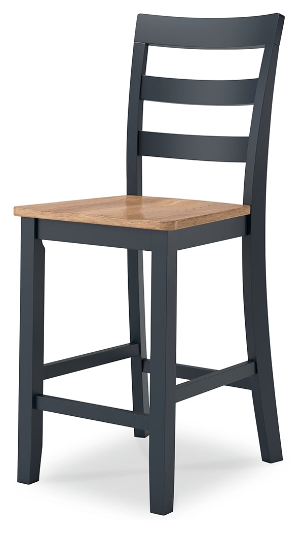 Blue barstools accompanying Gesthaven counter height dining table