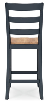 Gesthaven Natural and Blue counter height dining table with two barstools