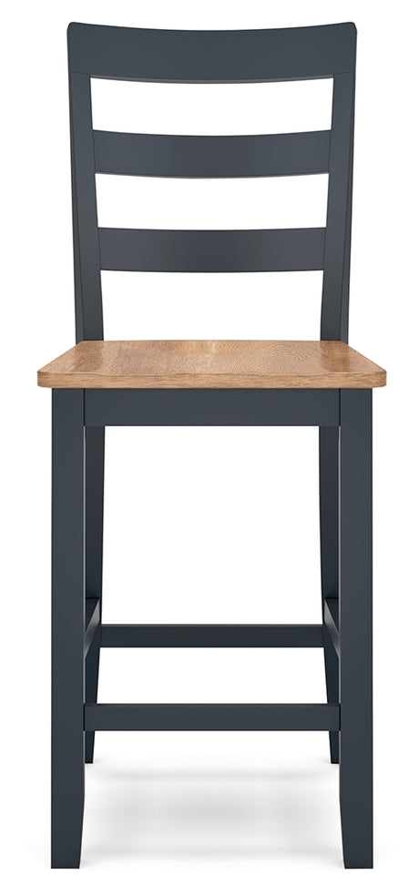 Gesthaven Natural and Blue counter height dining table with two barstools