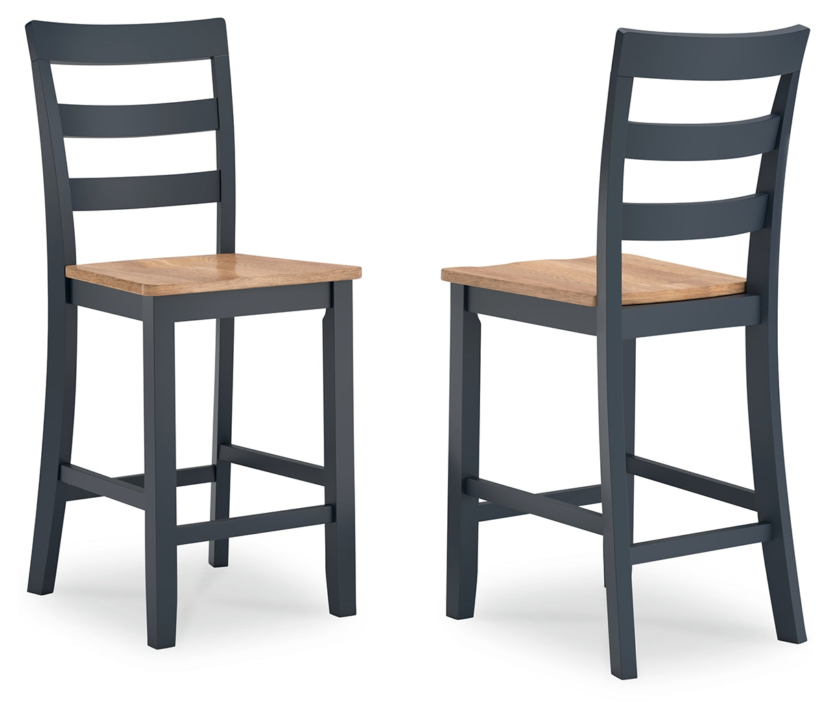 Gesthaven Natural and Blue counter height dining table with two barstools