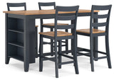 Gesthaven counter height table showing natural wood finish