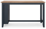 Natural wood counter height table top view
