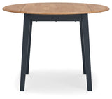 Gesthaven Natural Blue Dining Drop Leaf Table head on view