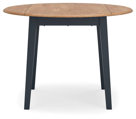 Gesthaven Natural Blue Dining Drop Leaf Table head on view