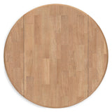 Gesthaven Natural Blue Dining Drop Leaf Table top view showing butcher block finish