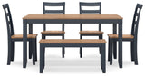 Front view of Gesthaven dining table and chairs