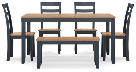 Front view of Gesthaven dining table and chairs